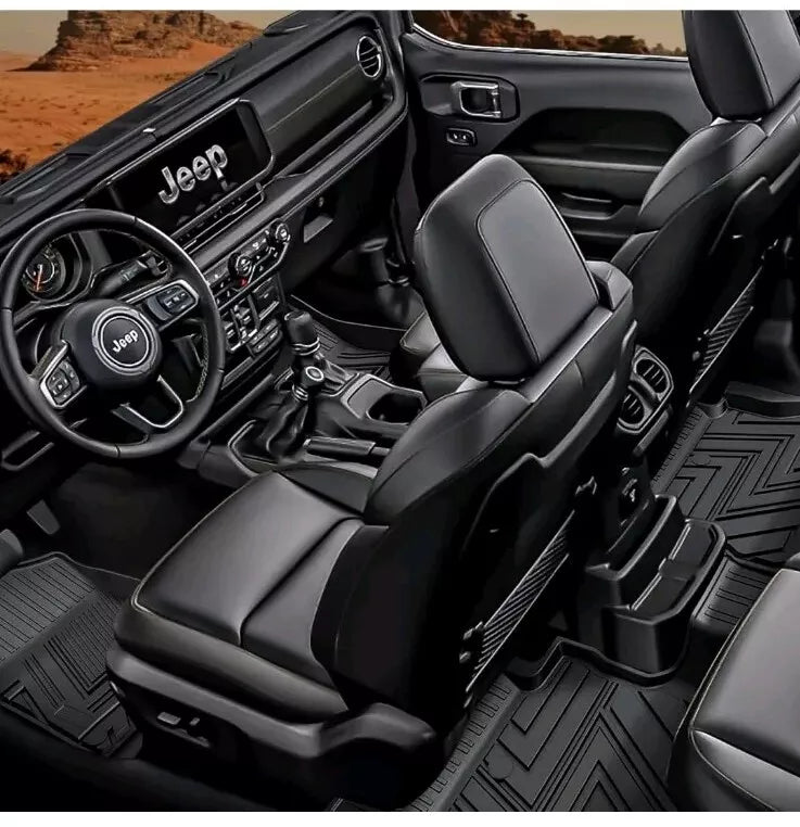 CARESA Floor Mats Cargo Liner Seat Back Cover for 2018-2024 Jeep Wrangler JL Acc