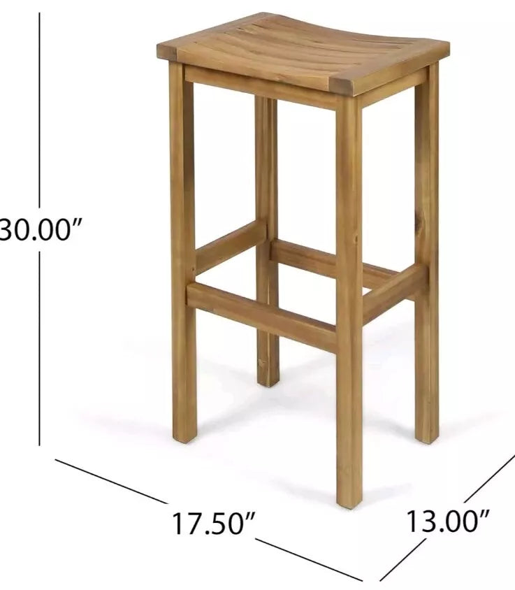 Caribbean 3pc Acacia Wood Patio Bar Set - Natural - Christopher Knight Home