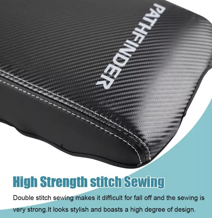 Center Console Cover Box NonScratch Leather Carbon-fiber Nissan Pathfinder 22-24