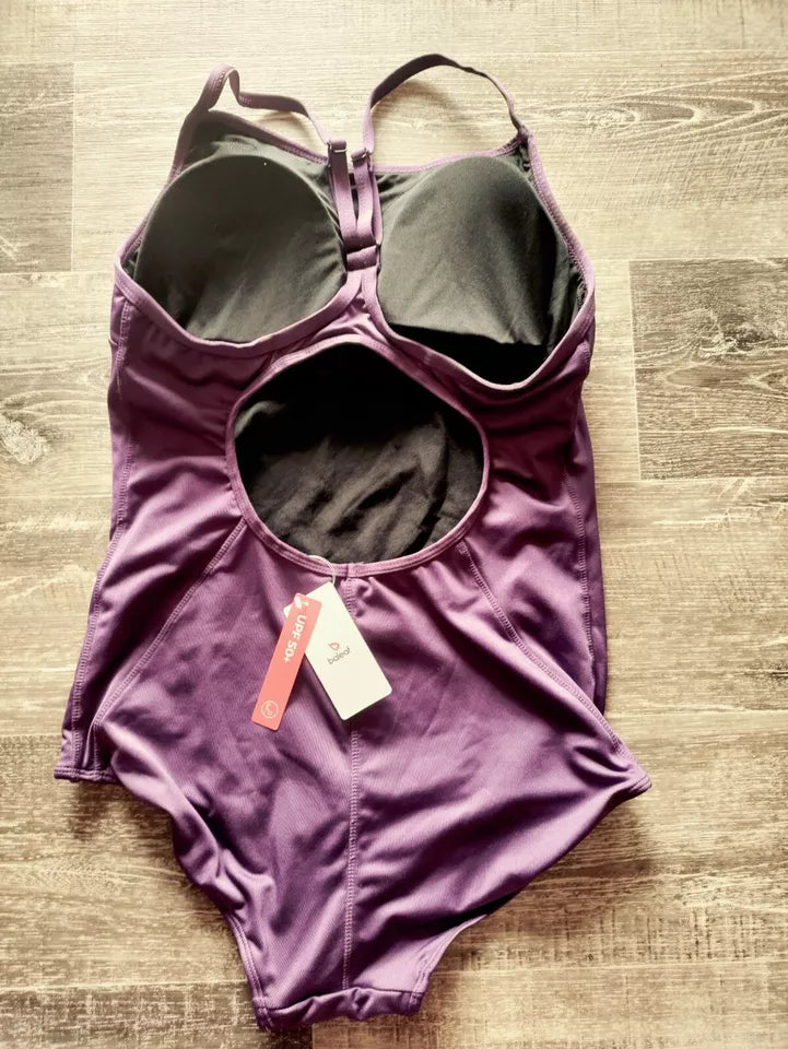 BALEAF Women's Athletic Training Adjustable Strap Swimsuit Size 38 Purple