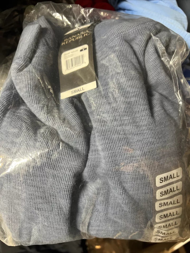 Banana Republic Men’s Waffle Crew Sweater, Blue Navy Mid-weight Size Small