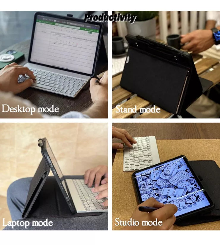 Baslof iPad (Air 4, 5 and Pro 11) Keyboard Case with Handle & Pencil Holder, F18