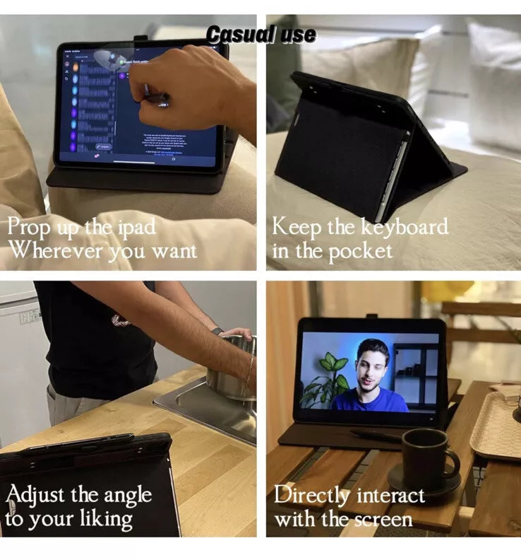 Baslof iPad (Air 4, 5 and Pro 11) Keyboard Case with Handle & Pencil Holder, F18