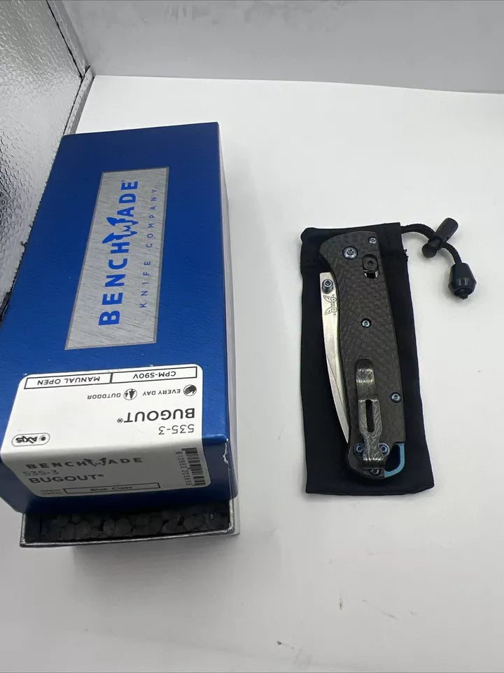 Benchmade Knive Bugout 535-3 CPM-S90V  Carbon Fiber Pocket Knife 🇺🇸Modified