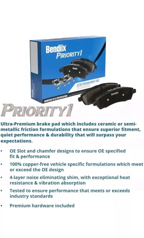 Bendix CFC1506 BENDIX Premium Copper-Free For 10-14 Acura Honda Accord TSX