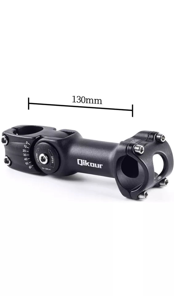 Bike Stem Adjustable 60 Degree 31.8mm 1-1/4" / 25.4mm 1" Handlebar Stem for MTB,