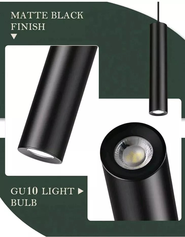 Black Pendant Light, LED Modern Pendant Light Fixture for Kitchen Island, Ind...