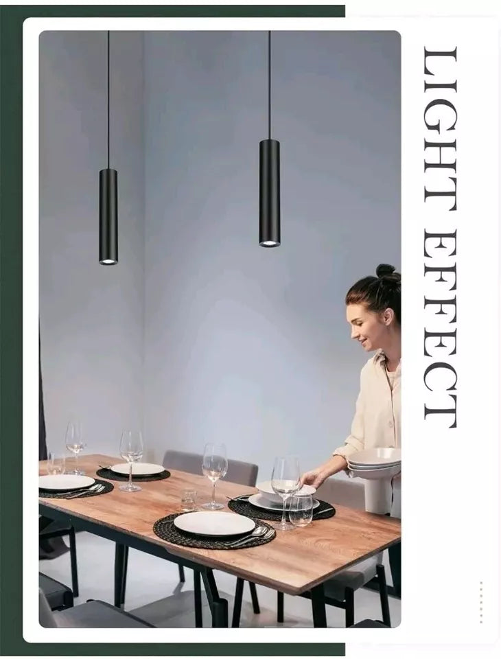 Black Pendant Light, LED Modern Pendant Light Fixture for Kitchen Island, Ind...