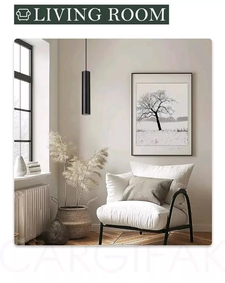 Black Pendant Light, LED Modern Pendant Light Fixture for Kitchen Island, Ind...