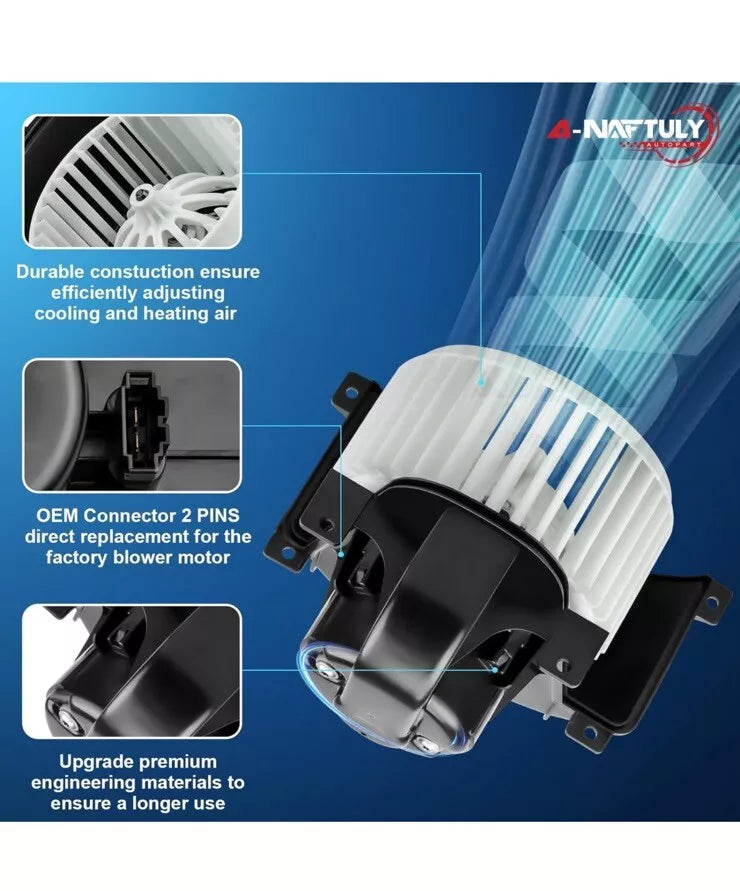 Blower Motor with Fan Compatible with 07-10 for Audi Q7 & 04-10 for Volkswagen T